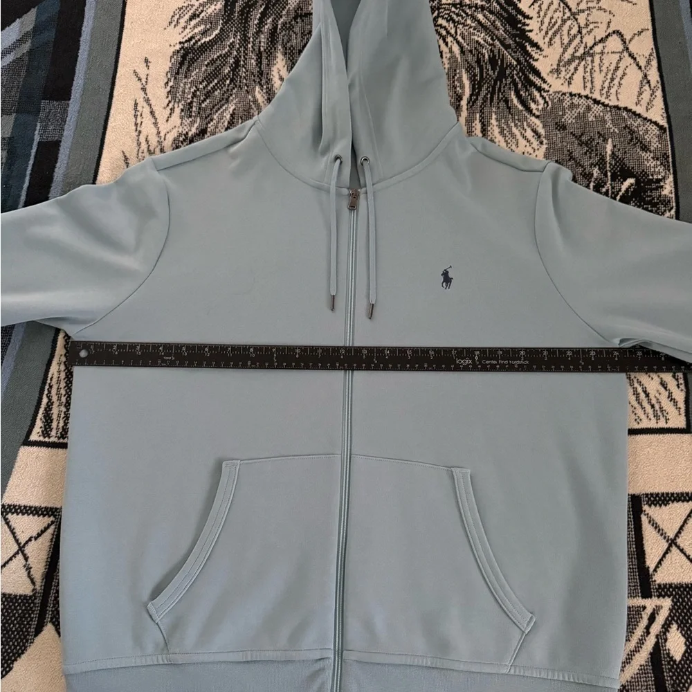 Polo Ralph Lauren Double Knit Light Blue Zip Up Hoodie